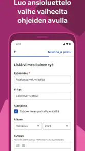 Indeed-työpaikkahaku screenshot