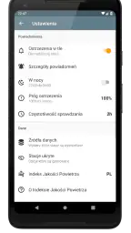Kanarek - ostrzeżenia o smogu screenshot