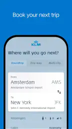 KLM - Book a flight screenshot