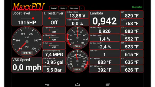 MaxxECU MDash screenshot