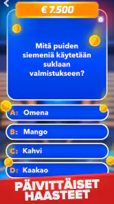 Miljonääri: Tietovisa Suomeksi screenshot