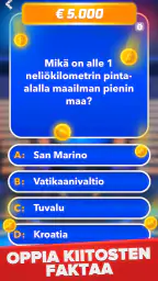 Miljonääri: Tietovisa Suomeksi screenshot