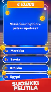 Miljonääri: Tietovisa Suomeksi screenshot