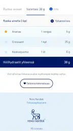 Mobiilihiilihydraattikäsikirja screenshot