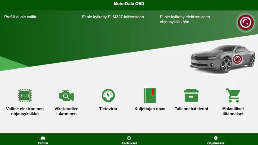MotorData OBD ELM autoskanneri screenshot