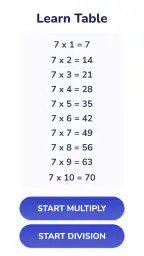 Multiplication Games Math quiz screenshot