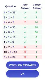 Multiplication Games Math quiz screenshot