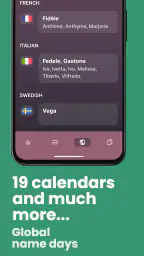 Name day calendar screenshot