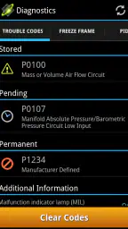 OBDLink (OBD car diagnostics) screenshot