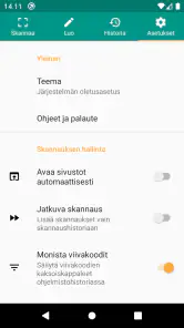 QR- ja viivakoodinlukija screenshot