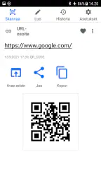 QR koodinlukija, QR skanneri screenshot