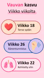 raskaus sovellus vauvan kehity screenshot