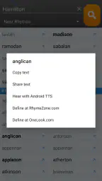 RhymeZone Rhyming Dictionary screenshot