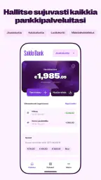 Saldo mobiilipankkisovellus screenshot