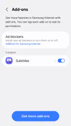 Samsung Internet Browser screenshot