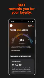 SIXT rent. share. ride. plus. screenshot