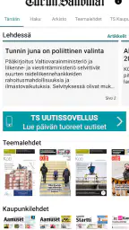 Turun Sanomat näköislehti screenshot