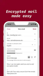 Tuta: turvallinen e-mail screenshot