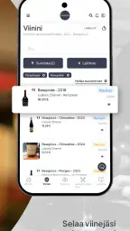 Viniou – viinikellarisovellus screenshot