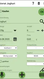 Vorrat, Lager, Einkaufslisten screenshot