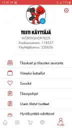 WürthShop Mobiilisovellus screenshot