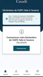 ArriveCAN screenshot