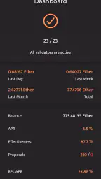 Beaconchain Dashboard screenshot