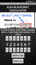 Blaupunkt Alfa RadioCodeDecode screenshot
