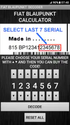 BlaupunktBosch Fiat Radio Code screenshot