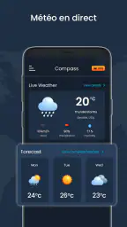 Boussole numérique et météo screenshot