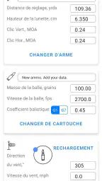 Calculateur balistique 2026 screenshot