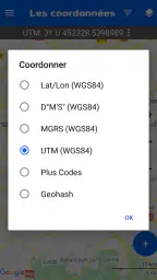 Carte des coordonnées GPS screenshot