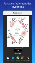 Carte d'invitation avec photo screenshot