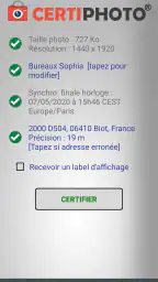 CertiPhoto screenshot