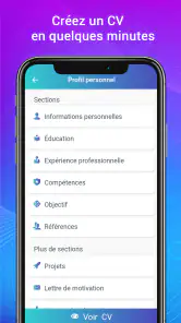 Créer CV, Lettre de motivation screenshot