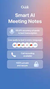 Cue - Smart AI Meeting Notes screenshot