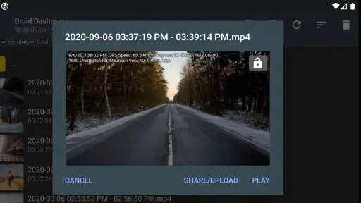 Droid Dashcam DVR screenshot