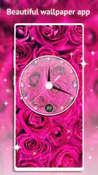 Fond d'écran horloge roses screenshot