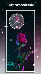 Fond d'écran horloge roses screenshot