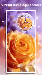 Fond d'écran horloge roses screenshot