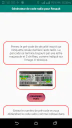 Générateur code radio Renault screenshot