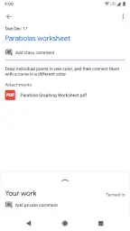 Google Classroom screenshot