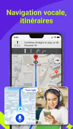GPS, cartes, navigation vocale screenshot
