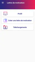 Lettre de motivation screenshot