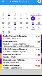 Pétanque Calendriers Concours screenshot