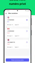Second numéro de téléphone screenshot