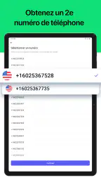 Second numéro de téléphone screenshot