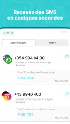 SimCode - Numéros virtuels SMS screenshot