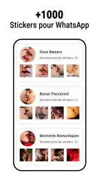 Stickers romantiques de bisous screenshot