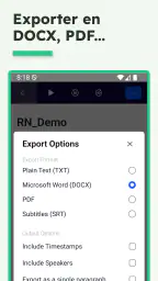 Transcrire audio en texte screenshot